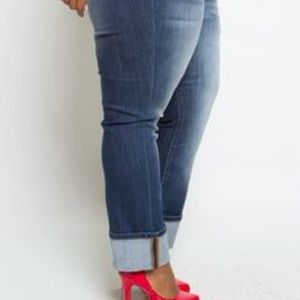 Plus Size Washed Boyfriend Denim Jeans